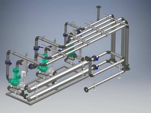 Simulation einer Wärmeübergabestation für Rasenheizungssystem