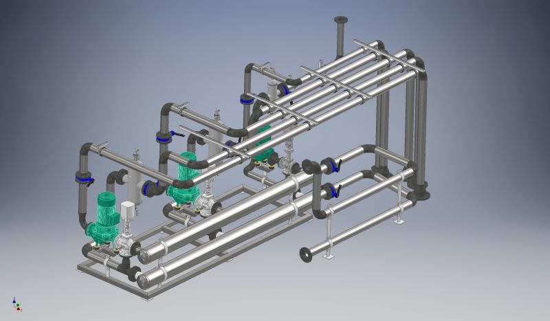 Simulation einer Wärmeübergabestation für Rasenheizungssystem